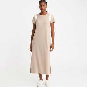 Tommy John Dress M Short Sleeve Boxy T-Shirt  Beige  Jersey Minimalist